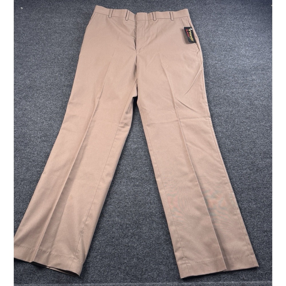 NOS Vintage 70s Wrangler Slacks Khaki Chino Pants 36 L Made In USA NWT